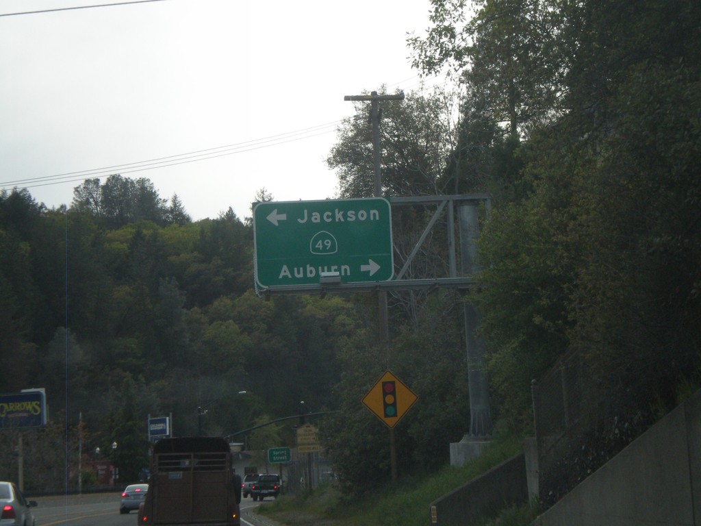 US-50 West at CA-49