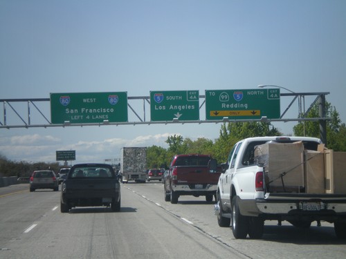 BL-80/US-50 West/CA-99 North Approaching Exit 4A