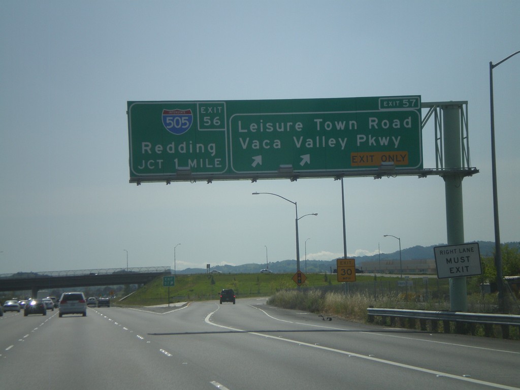 I-80 West - Exit 57 Approaching Exit 56