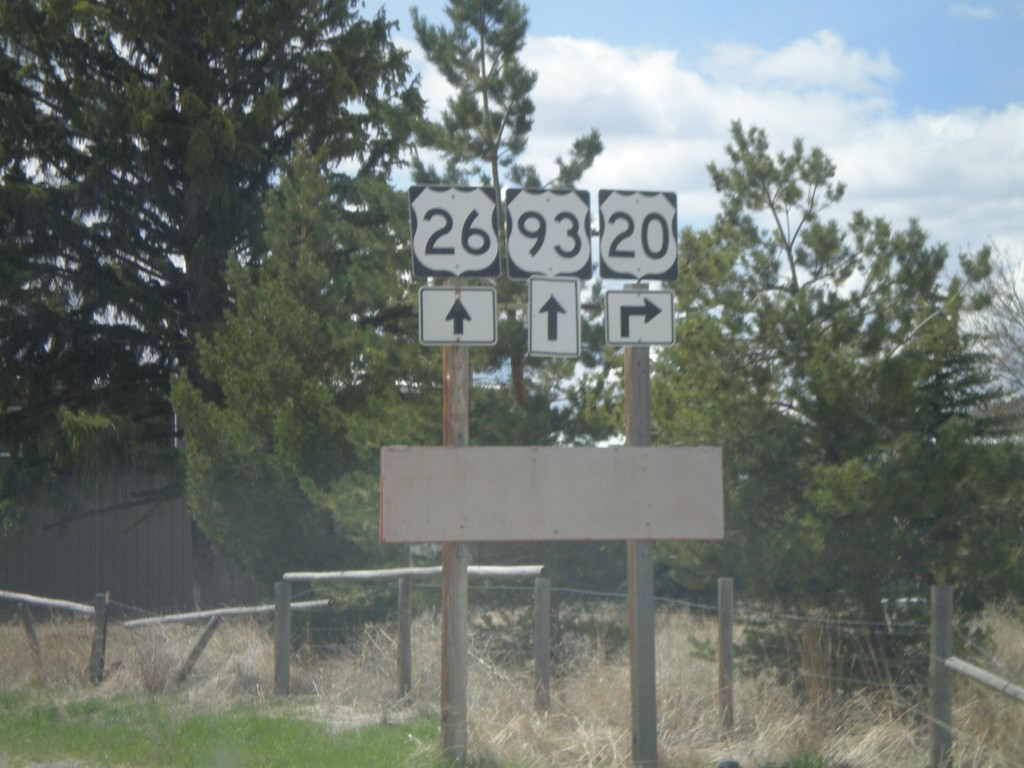 US-20/US-93/US-26 Approaching US-20 Split