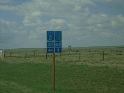 SK-13 West/SK-21 South at SK-13/SK-21 Split