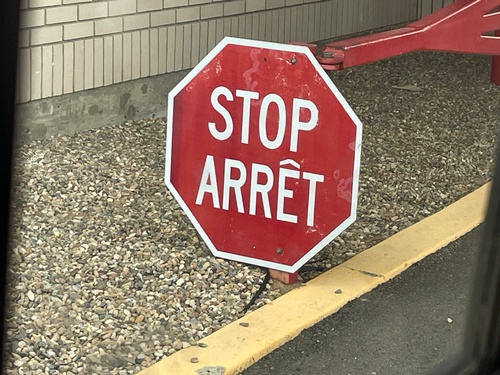 Stop Sign at Canada Customs Inspection