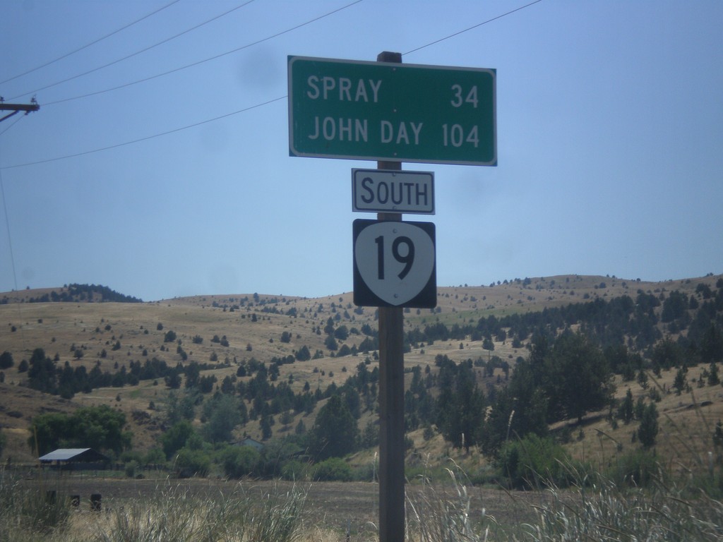 OR-19 South - Distance Marker