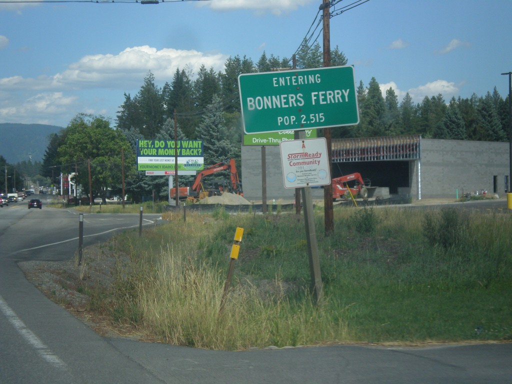 US-95 North/US-2 East - Bonners Ferry