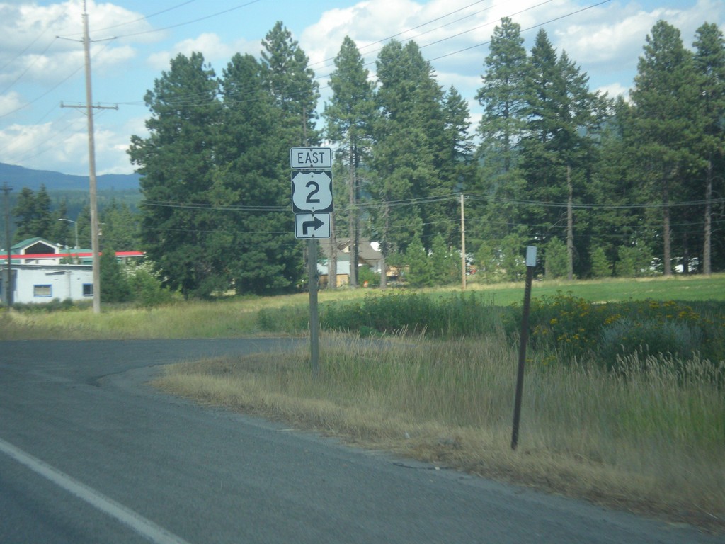 US-95 North/US-2 East approaching US-2