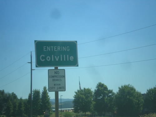 US-395 South/WA-20 East - Entering Colville