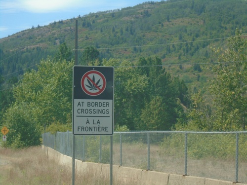 BC-22A South - No Cannabis at Border Crossings