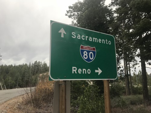 Approaching I-80 at Yuba Gap Interchange