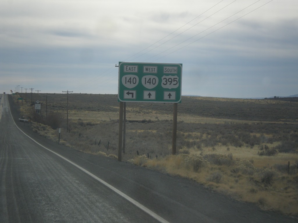 US-395 South Approaching OR-140