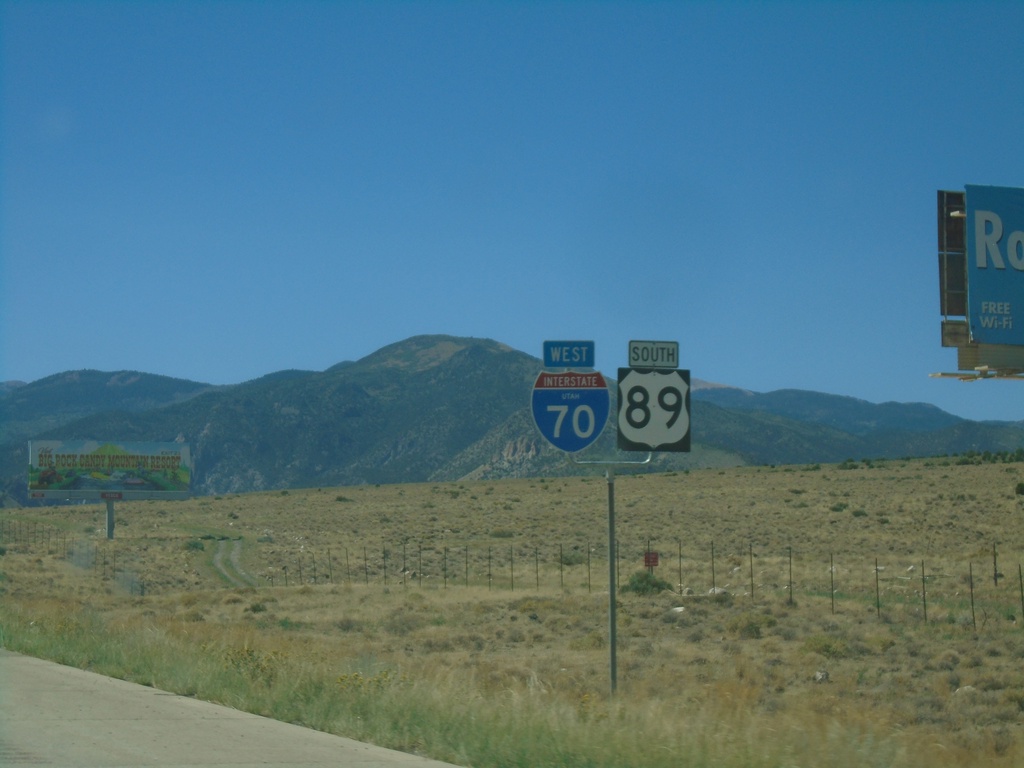 I-70 West/US-89 South - Sevier County