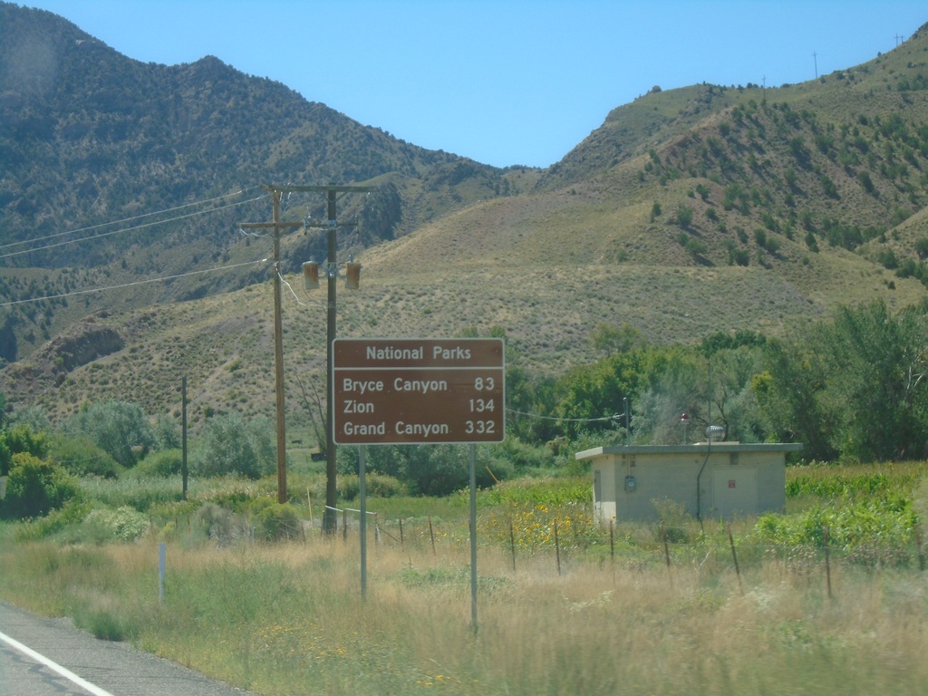 US-89 South - Distance Marker for National Parks