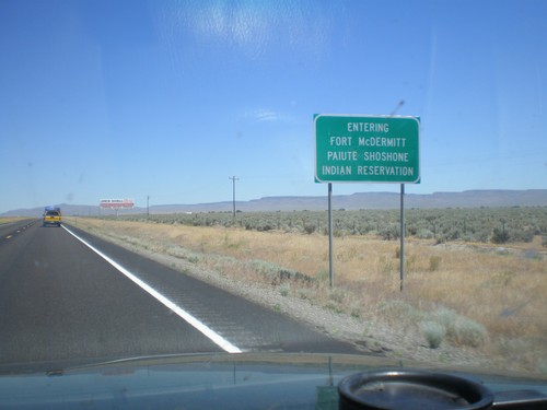 US-95 North - Entering Fort McDermitt Indian Reservation