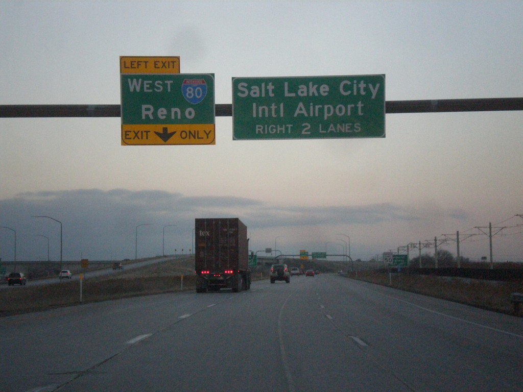 North Temple Approaching I-80 and SLC Airport Interchange