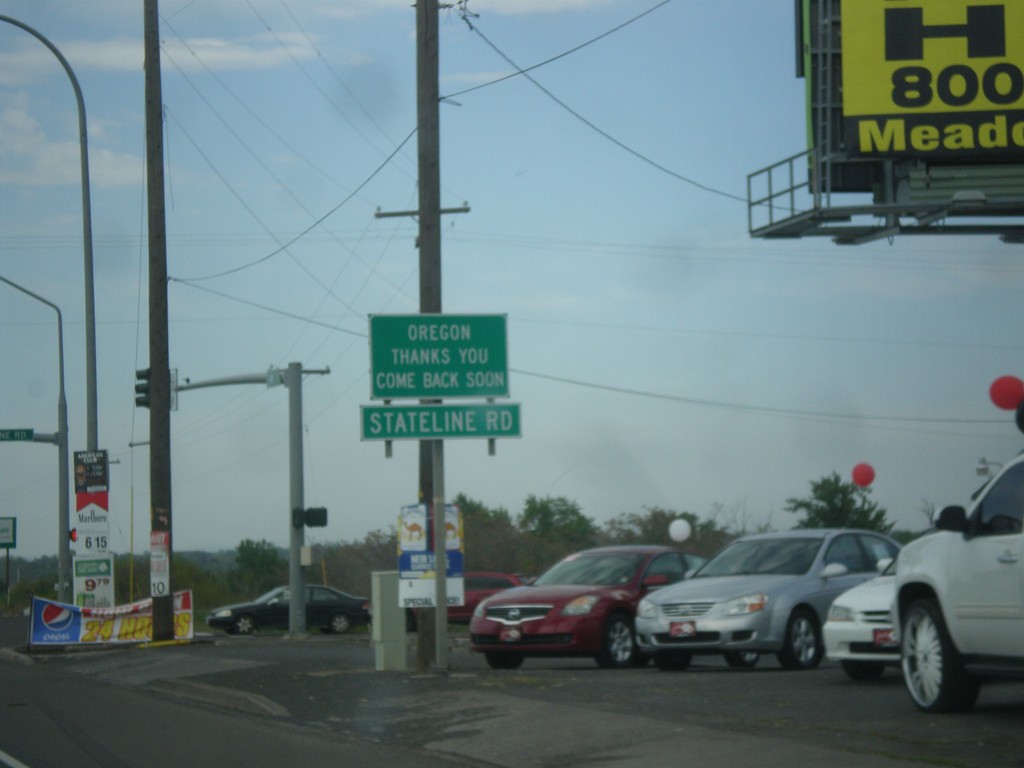 OR-11 North at Stateline Road - Leaving Oregon