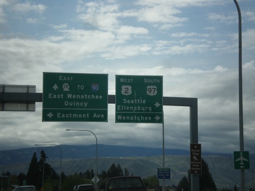 US-2 West/US-97 South at WA-28