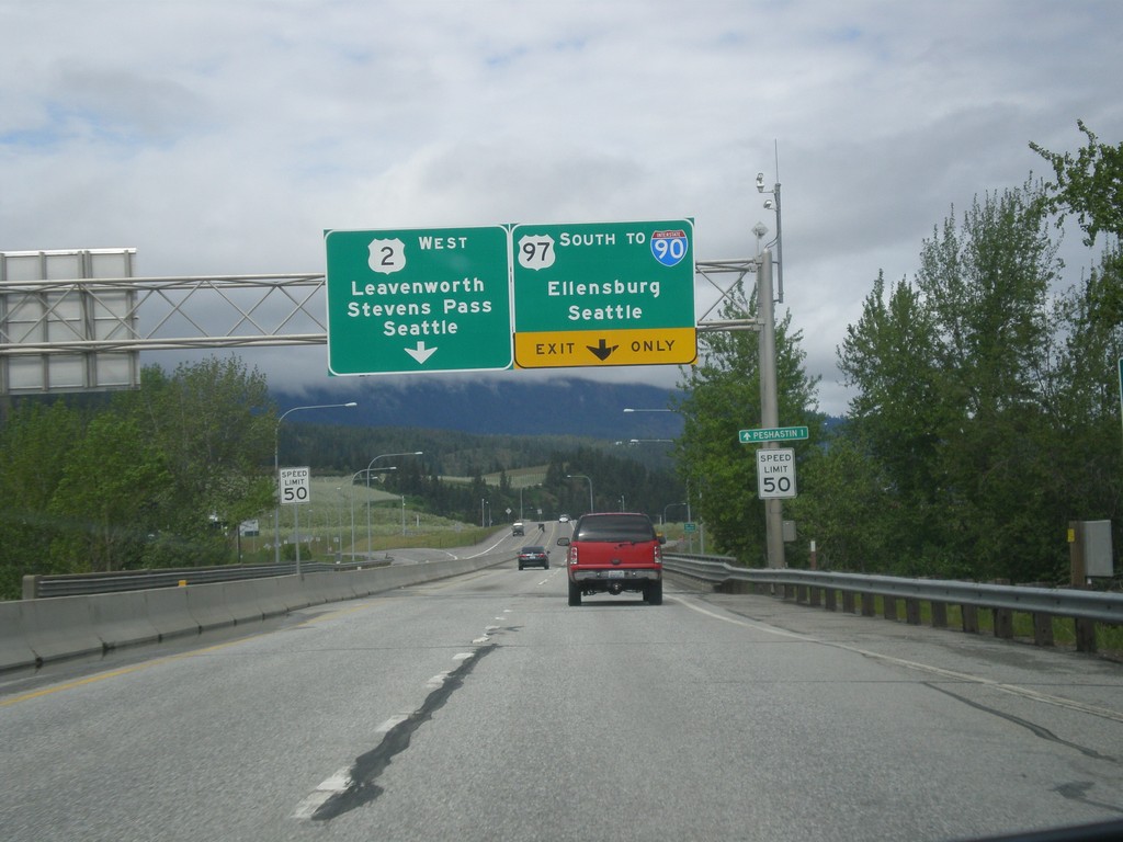 US-2 West/US-97 South At US-2/US-97 Split