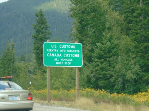 US-95 North Approaching US-Canada Border