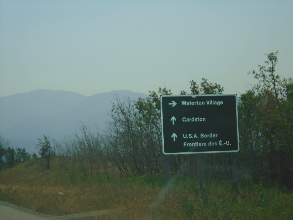 AB-6 South Approaching AB-5 - Waterton Lakes National Park