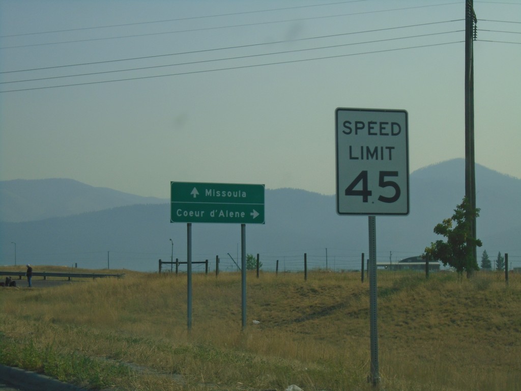 US-93 South/MT-200 East Approaching I-90