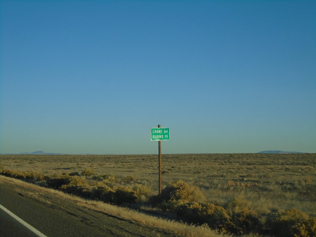 OR-78 West - Distance Marker