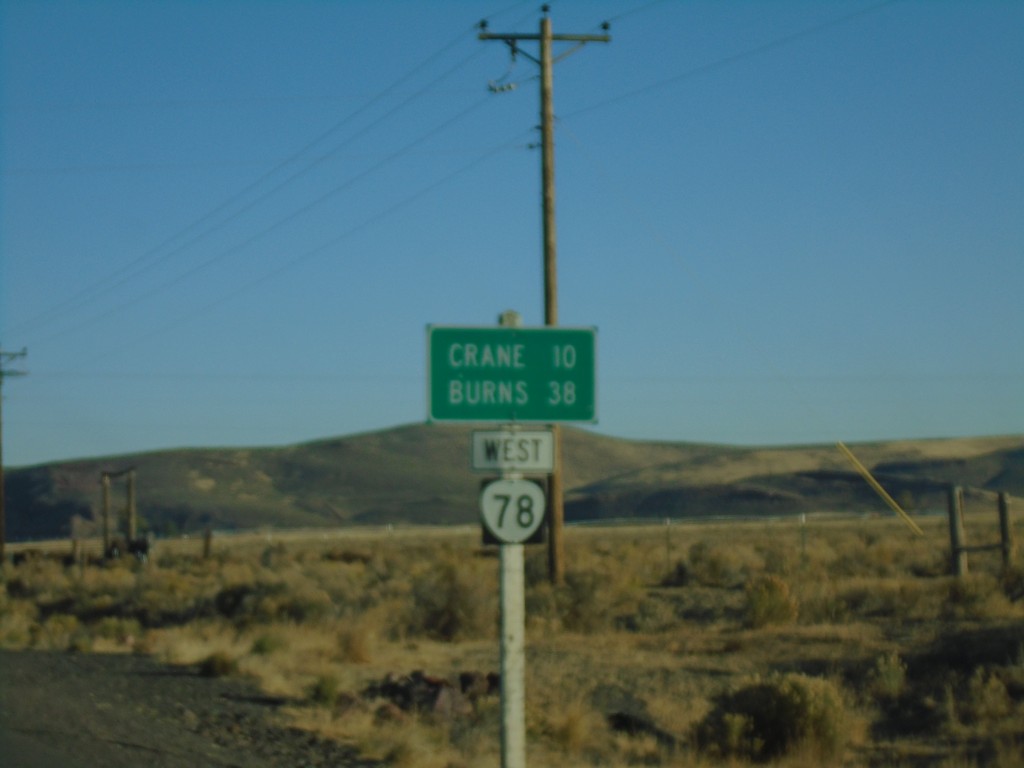 OR-78 West - Distance Marker