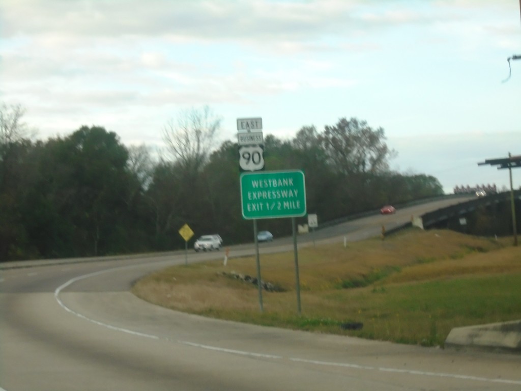 US-90 West Approaching Bus. US-90 East