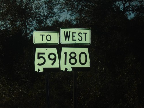 AL-180 West to AL-59 - Gulf Shores