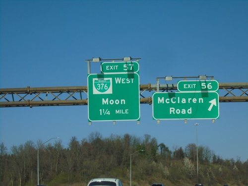 I-376 East - Exits 56 and 57