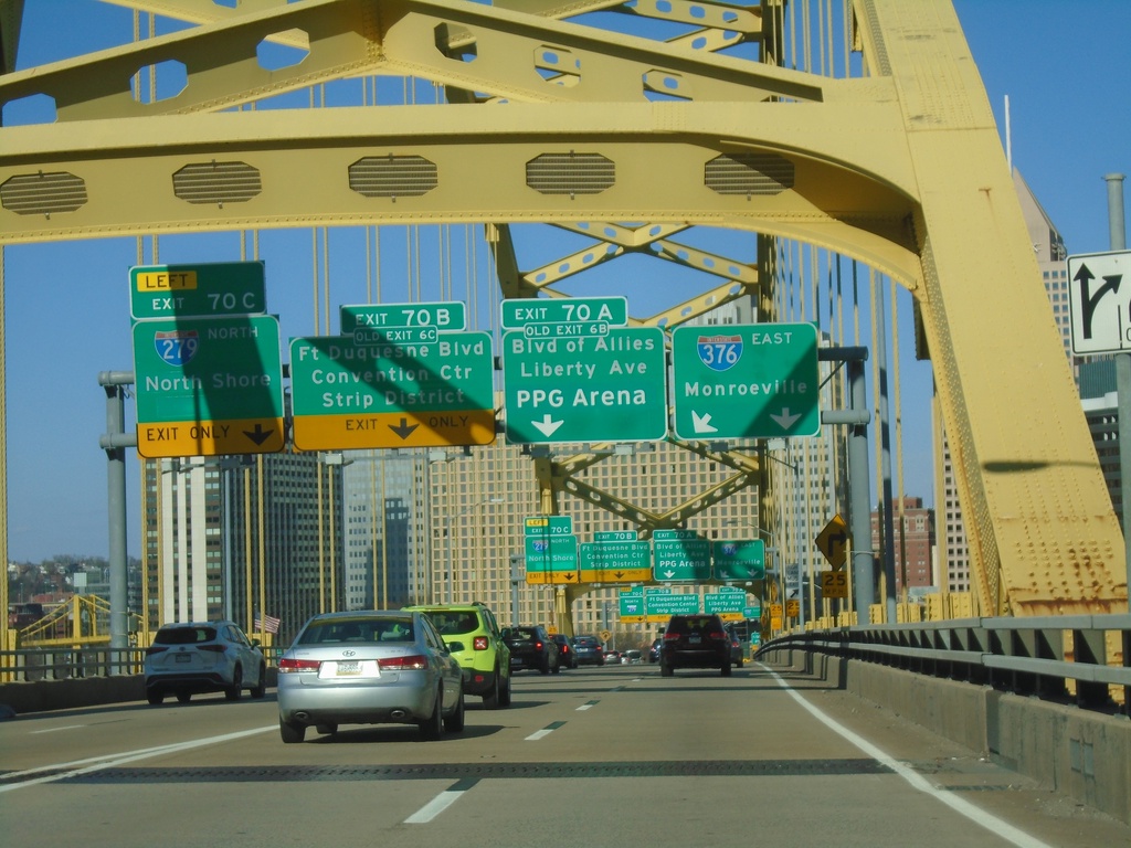 I-376 East - Exits 70A, 70B, and 70C