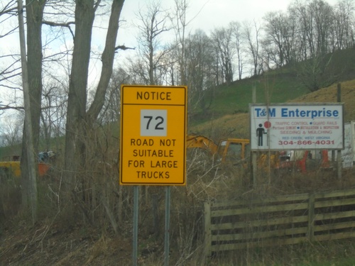 WV-72 Warning on WV-32 South