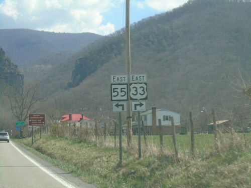 US-33/WV-55 East Approaching WV-28