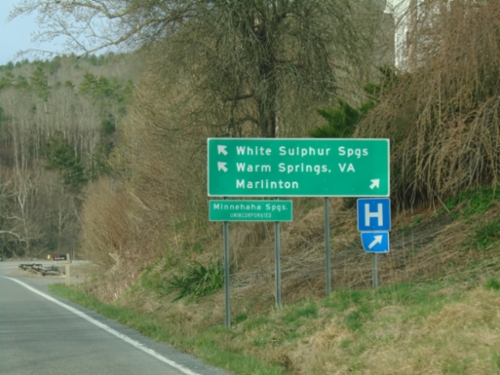 WV-92 South at WV-39 - Minnehaha Springs