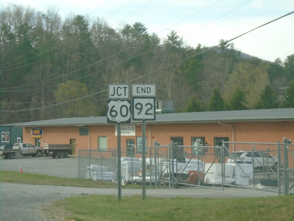 End WV-92 South at US-60