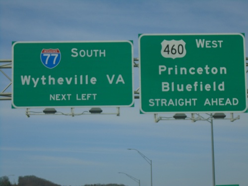 US-460 West Approaching I-77 South