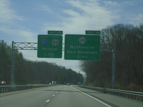 I-77 South - Exits 41 and 40