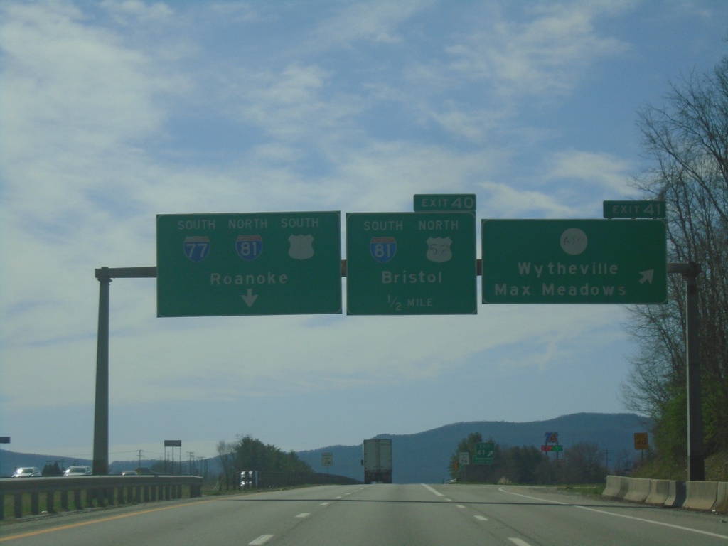 I-77 South - Exits 41 and 40