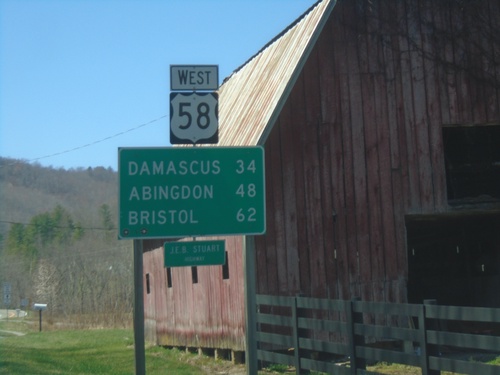 US-58 West - Distance Marker