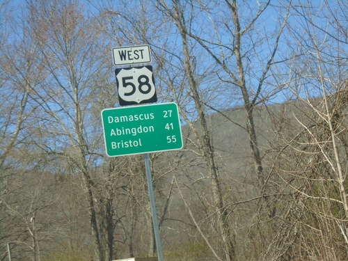 US-58 West - Distance Marker