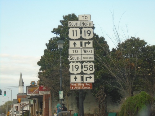 US-11 South/Alt. US-58 West (Main St.) at Alt. US-58/To US-19