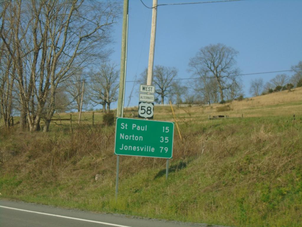 Alt. US-58 West - Distance Marker