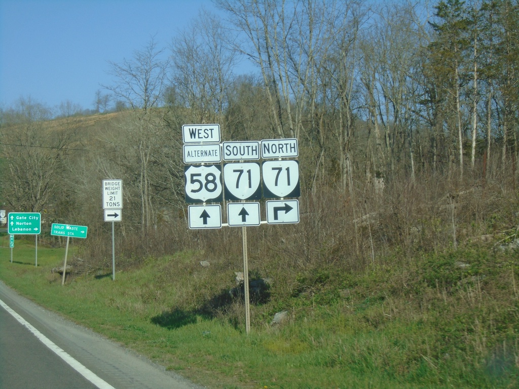 Alt. US-58 West Approaching VA-71