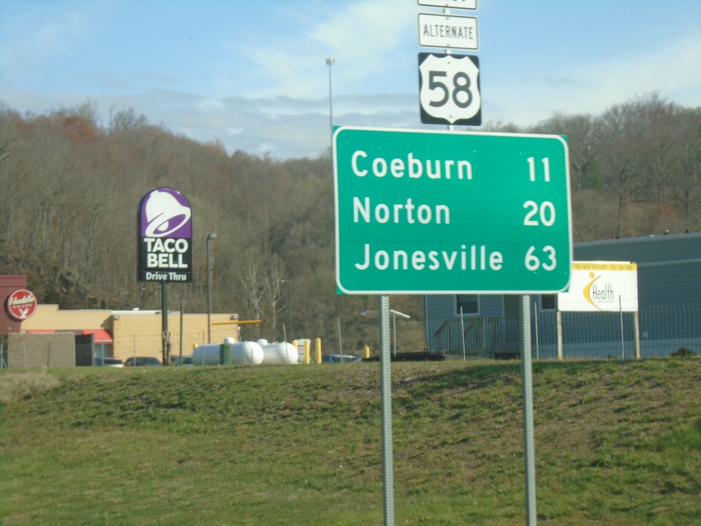 US-58 Alt. West - Distance Marker