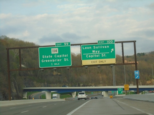 I-64 East/I-77 South - Exits 100 and 99