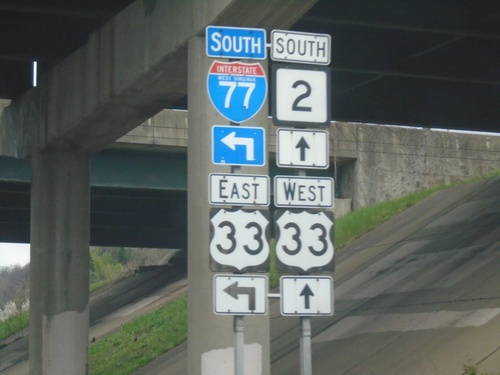 US-33 West/WV-2 South at I-77 South/US-33 East