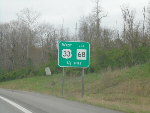 US-33 West/WV-2 South Approaching WV-68