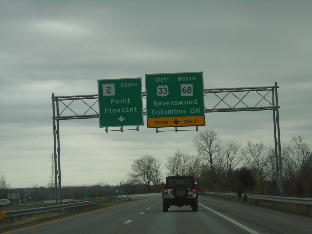 US-33 West/WV-2 South Approaching US-33/WV-68