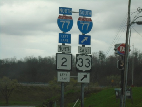 US-33 East/WV-2 North at I-77