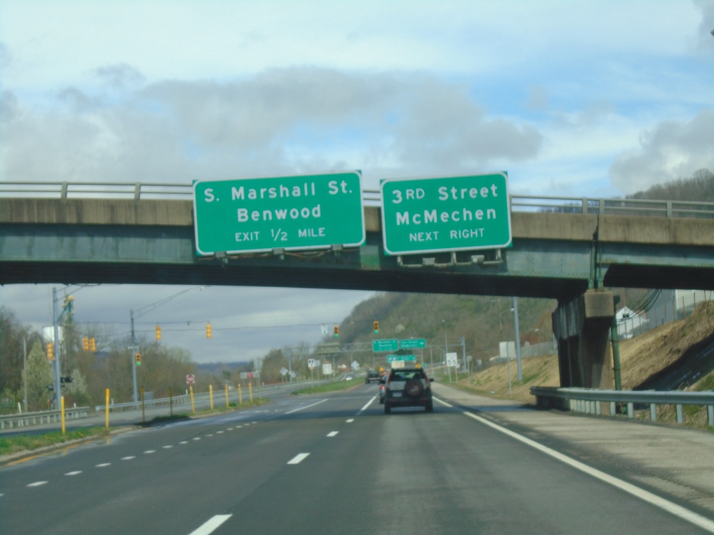 US-250 West/WV-2 North at 3rd St. Interchange