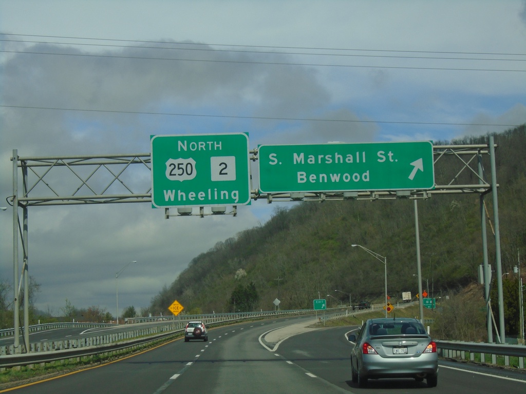 US-250 West/WV-2 North - St. Marshall St. Interchange