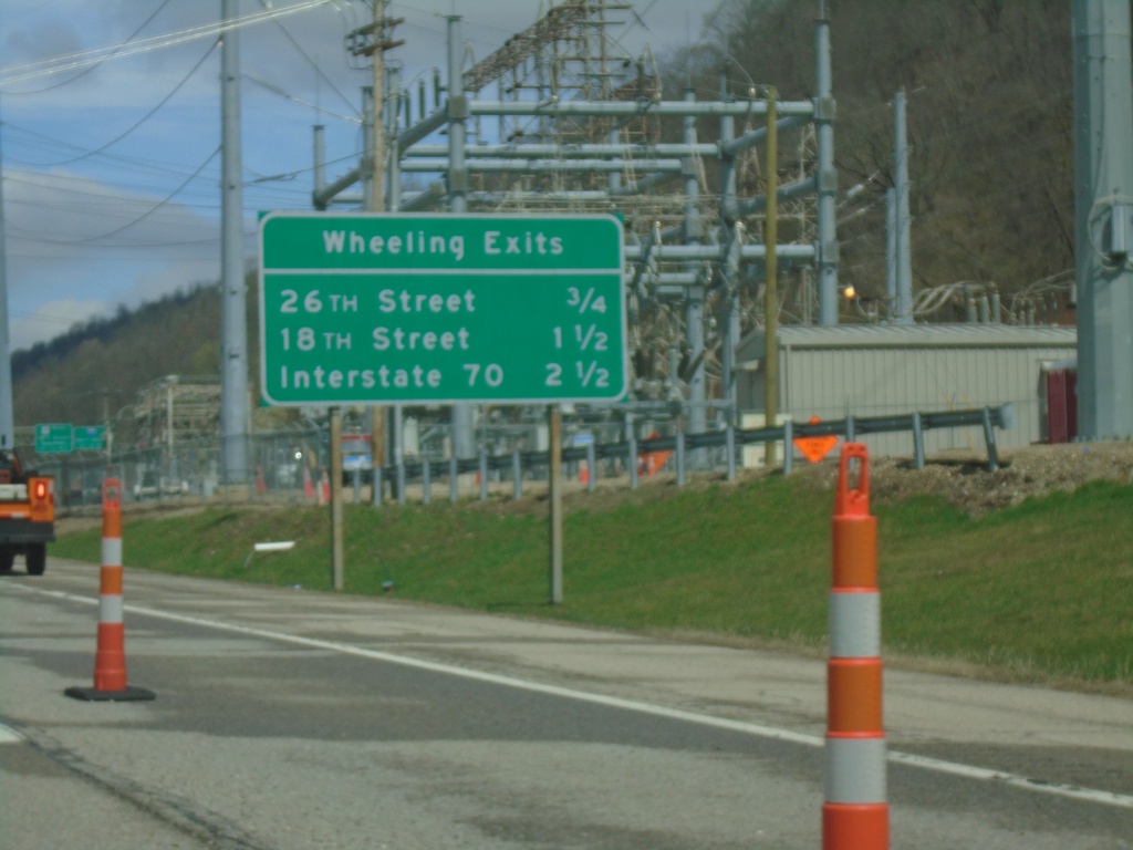 WV-2 North/US-250 West - Wheeling Exits